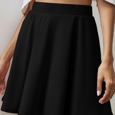 Однотонная короткая юбка Shein