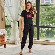 Пижама с принтом Shein