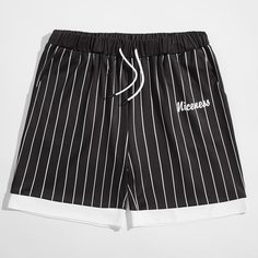 Карман Полосатый Повседневный Мужские шорты Shein
