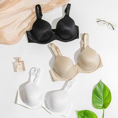 Жаккардовый бюстгальтер на косточках размера плюс Shein