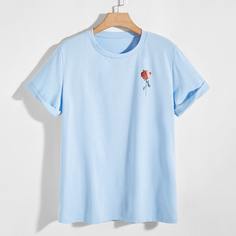 Мужская футболка с цветочным принтом Shein