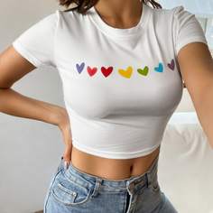 Сердечко Повседневный Футболки Shein