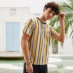 Мужская футболка в полоску Shein