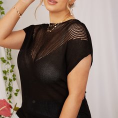 Вязаная накидка размера плюс Shein