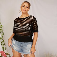 Вязаная накидка размера плюс Shein