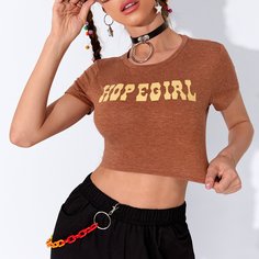 буква Повседневный Футболки Shein