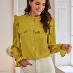 Однотонная блузка Shein
