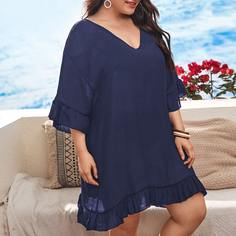 Накидка с оборками размера плюс Shein