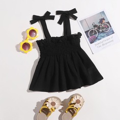 Топ со складками и узлом для маленьких девочек Shein