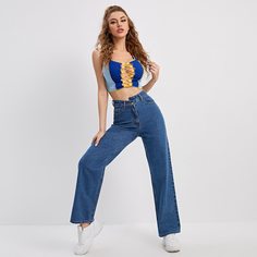 Оригинальные прямые джинсы Shein