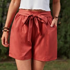 С батом перед Одноцветный Повседневный Шорты Shein