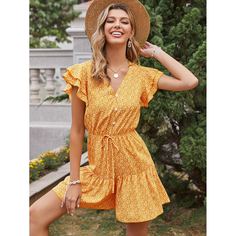 на кулиске цветочный Бохо Комбинезоны Shein