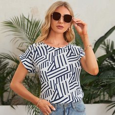 Топ с геопардовым принтом Shein