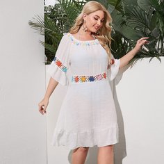 Бархома Одноцветный Накидки размер плюс Shein