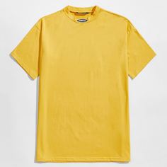 Мужская футболка с воротником-стойкой Shein