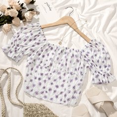 цветочный Бохо Блузы Shein