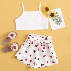 Пояс Карикатура Повседневный Комплект из двух предметов для девочек Shein