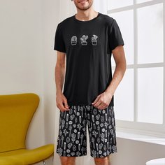 Мужская пижама с принтом кактуса Shein