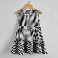 Платье в клетку для девочек Shein