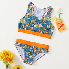 Тропический Бохо Купальники для девочек Shein