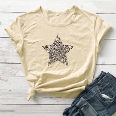 Футболка с принтом звезды Shein
