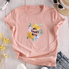 Цветочный Повседневный Футболки Shein