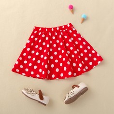 Расклешенная юбка в горошек для девочек Shein