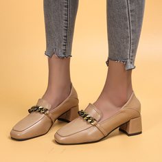Лоферы на массивной подошве с цепочкой Shein