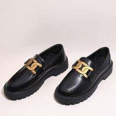 Цепочка Одноцветный Модный Туфли на танкетке Shein