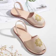 С открытой пяткой со стразами Одноцветный Балетки Shein