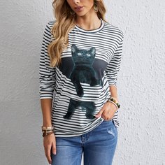 Животный Повседневный Футболки Shein