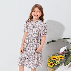 Многослойный цветочный Бохо Платья для девочек Shein