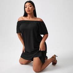 Одноцветный Повседневный Платья размер плюс Shein