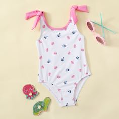 узел Животный милый Купальники для девочек Shein