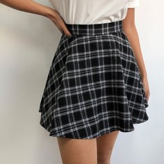 Расклешенная юбка в клетку Shein