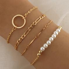 4шт браслет с искусственным жемчугом Shein