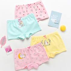 с бантом Мультяшный принт Нижнее белье для девочек Shein
