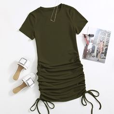 Облегающее трикотажное платье на кулиске Shein