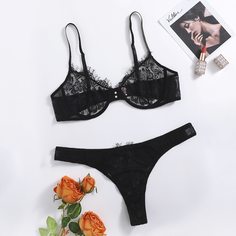 Кружевный комплект нижнего белья размера плюс Shein
