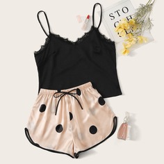 узел В горошек Элегантный Комплект пижамы Shein