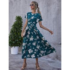 Цветочный принт Повседневный Платье Shein