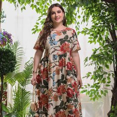 Цветочный Повседневный Платья размер плюс Shein