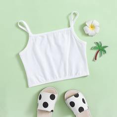 Однотонная майка для девочек Shein