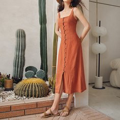 на молнии Одноцветный Повседневный Платье Shein