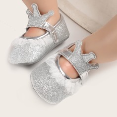 Блестящие балетки с оборкой для девочек Shein