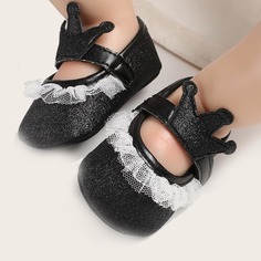 Блестящие балетки с оборкой для девочек Shein