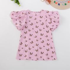 Платье с принтом бабочки для девочек Shein