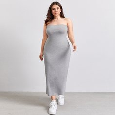 Платье размера плюс с разрезом Shein