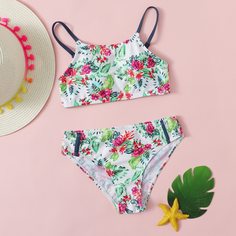 Тропический Бохо Купальники для девочек Shein