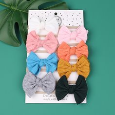 8шт детская повязка на голову с бантом Shein